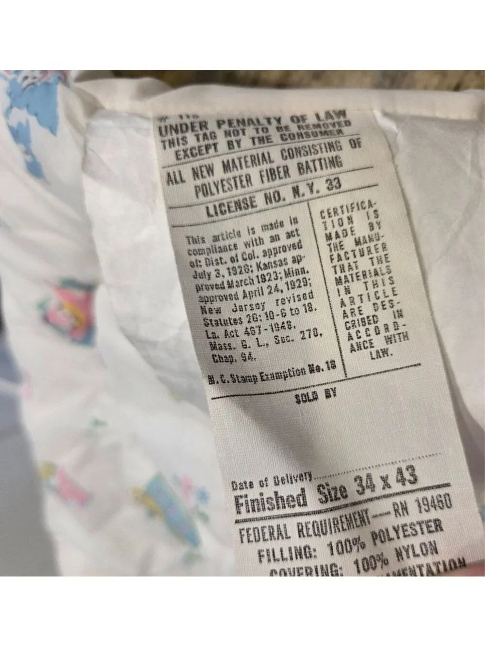 Vintage 50s 60s ABC Alphabet Animal Crib Quilt Nursery Pink Blue Fortrel